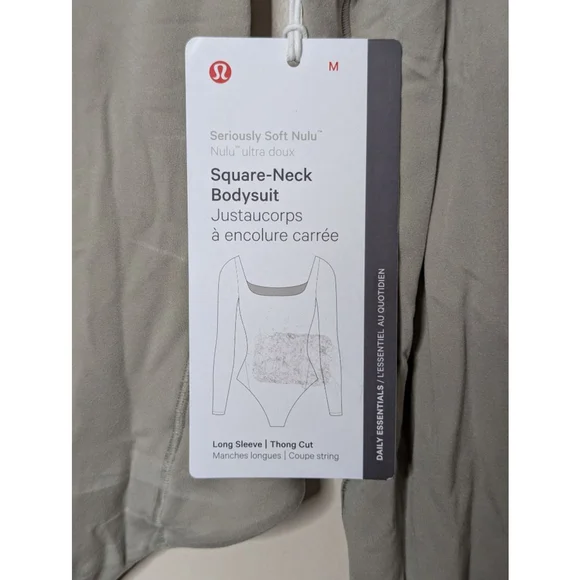 Lululemon Bodysuit Women's M Taupe Square-Neck Long Sleeve Bodysuit New With Tag - Picture 2 of 9